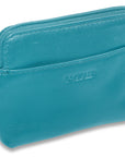 Compact Leather Zip-Top Purse "Pia" – Handmade by Saddler | RFID Protected & Gift Boxed | Multi-Functional Card, Coin & Key Holder