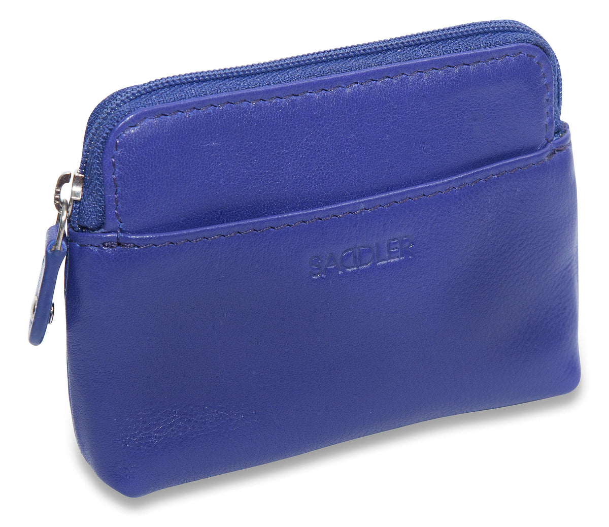 Compact Leather Zip-Top Purse "Pia" – Handmade by Saddler | RFID Protected &amp; Gift Boxed | Multi-Functional Card, Coin &amp; Key Holder