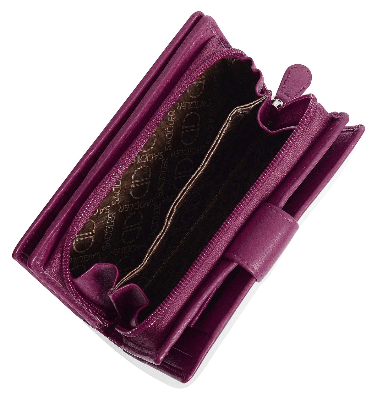 SADDLER GEORGIE Leather Double-Sided Purse - 13 Card Slots, Generous Space for Notes and Coins - RFID Protected