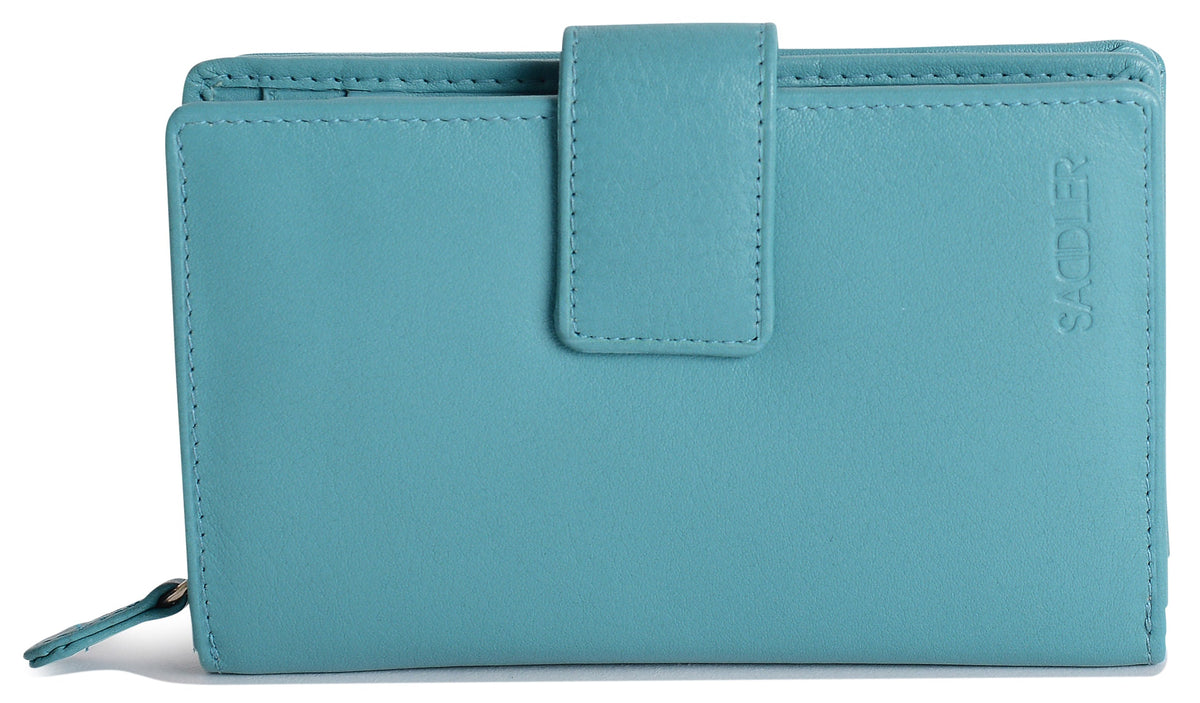 SADDLER GEORGIE Leather Double-Sided Purse - 13 Card Slots, Generous Space for Notes and Coins - RFID Protected