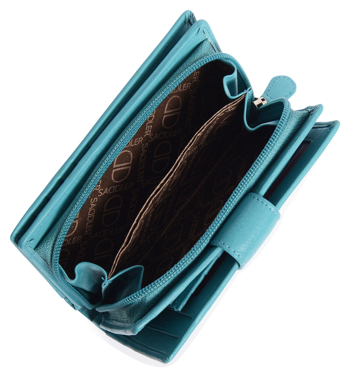 SADDLER GEORGIE Leather Double-Sided Purse - 13 Card Slots, Generous Space for Notes and Coins - RFID Protected