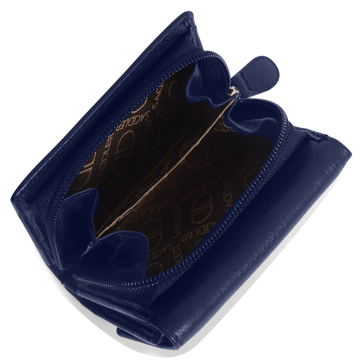 SADDLER CARLA Handmade Leather Compact Trifold Purse – RFID Protected | 5 Card Slots, ID Window &amp; Zipped Coin Pocket | Gift Boxed