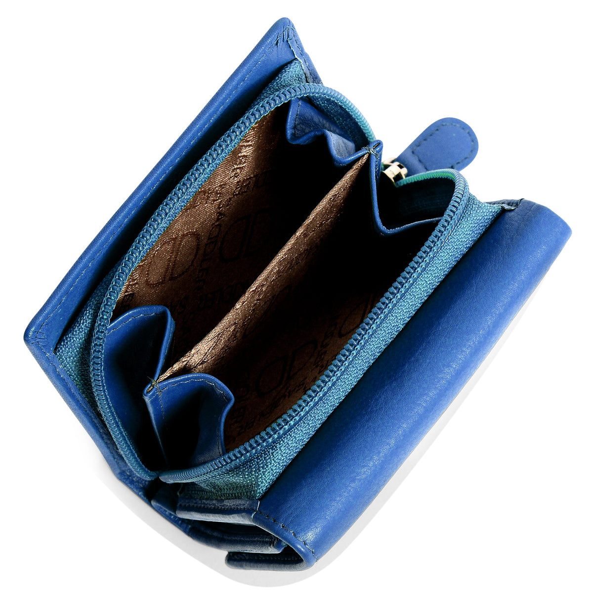 SADDLER CARLA Handmade Leather Compact Trifold Purse – RFID Protected | 5 Card Slots, ID Window &amp; Zipped Coin Pocket | Gift Boxed