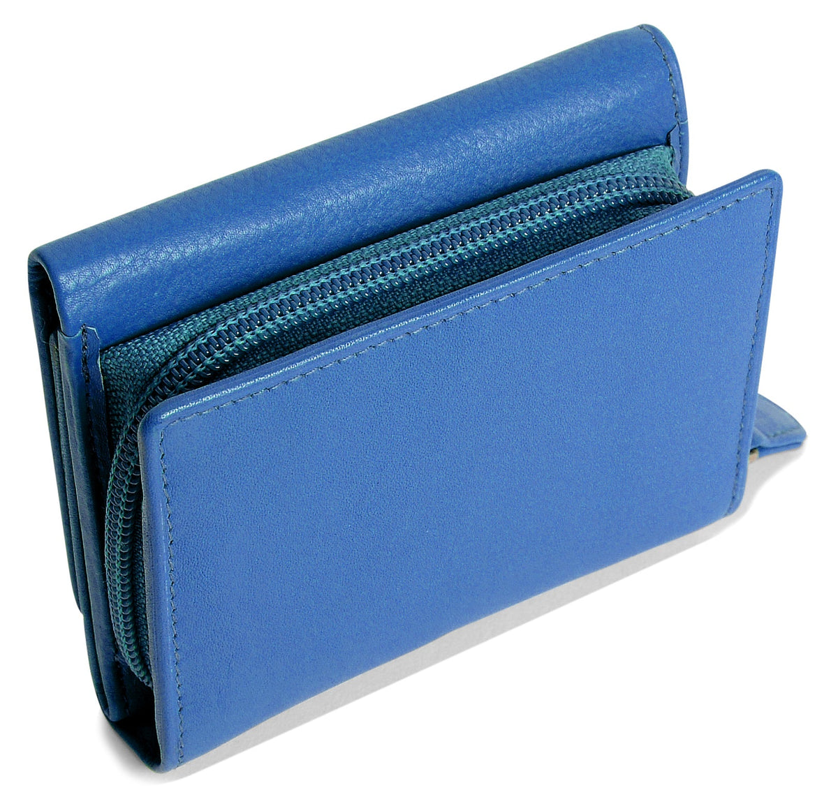 SADDLER CARLA Handmade Leather Compact Trifold Purse – RFID Protected | 5 Card Slots, ID Window &amp; Zipped Coin Pocket | Gift Boxed
