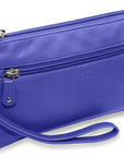 SADDLER SCARLETT Leather Zip Top Mini Clutch - Phone Holder with Detachable Wrist Strap - RFID Protected