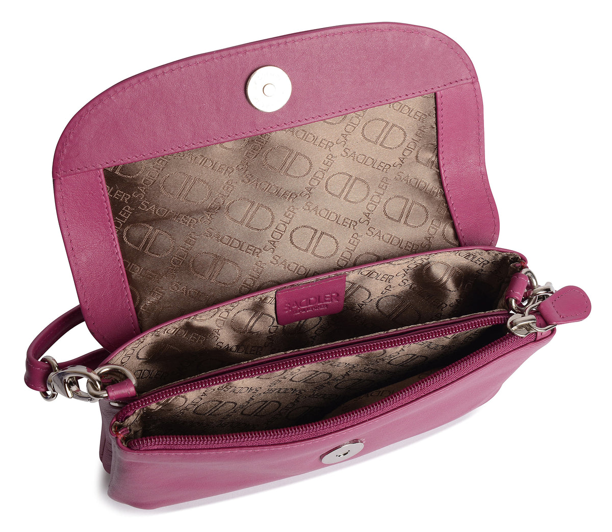 SADDLER Audrey Compact Leather Crossbody Bag &amp; Clutch – Versatile &amp; Stylish - Gift Boxed
