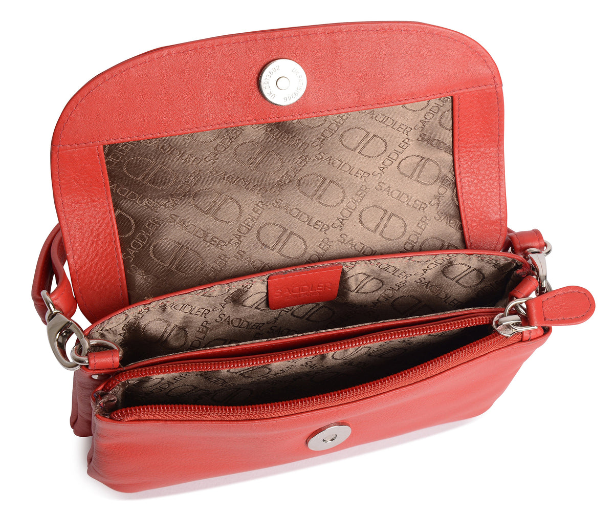 SADDLER Audrey Compact Leather Crossbody Bag &amp; Clutch – Versatile &amp; Stylish - Gift Boxed