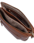 Ellen Leather 3-Section Zip-Top Crossbody bag  - Handmade by Saddler
