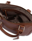 SADDLER "Chloe" Real Leather Twin-Handle Handbag with Crossbody Strap - Handmade, with Keepsake Pouch