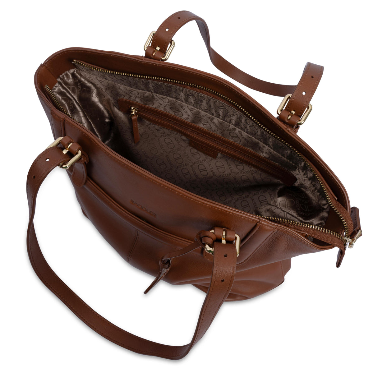 Sienna Zip Top Tote Shopper Bag for Women - Handmade by Saddler