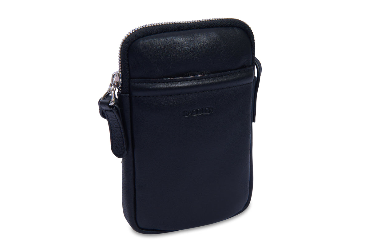 SADDLER "Margot" Real Leather Crossbody Zip Top RFID Phone Pouch - Gift Boxed