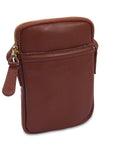 SADDLER "Margot" Real Leather Crossbody Zip Top RFID Phone Pouch - Gift Boxed