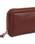 SADDLER "Annabelle" 2 Section RFID Real Leather Zip Top Coin Purse (Gift Boxed)