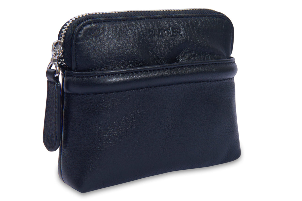 SADDLER "Louisa" RFID Real Leather Zipped Organiser and Cosmetic Pouch (Gift Boxed)