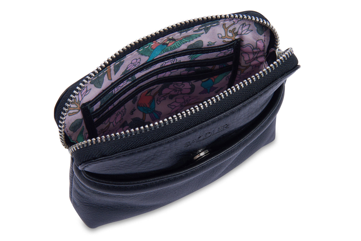SADDLER "Louisa" RFID Real Leather Zipped Organiser and Cosmetic Pouch (Gift Boxed)