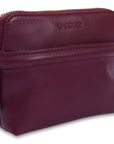 SADDLER "Louisa" RFID Real Leather Zipped Organiser and Cosmetic Pouch (Gift Boxed)