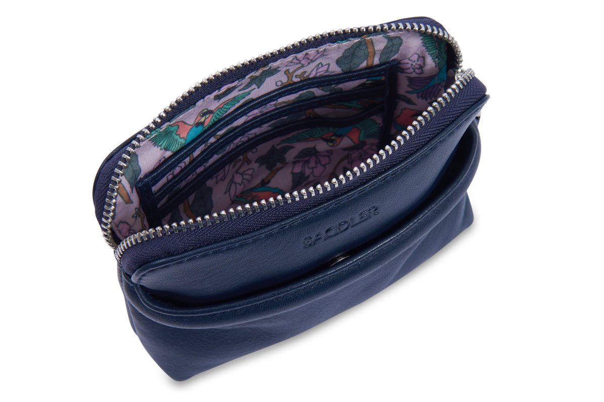 SADDLER "Louisa" RFID Real Leather Zipped Organiser and Cosmetic Pouch (Gift Boxed)