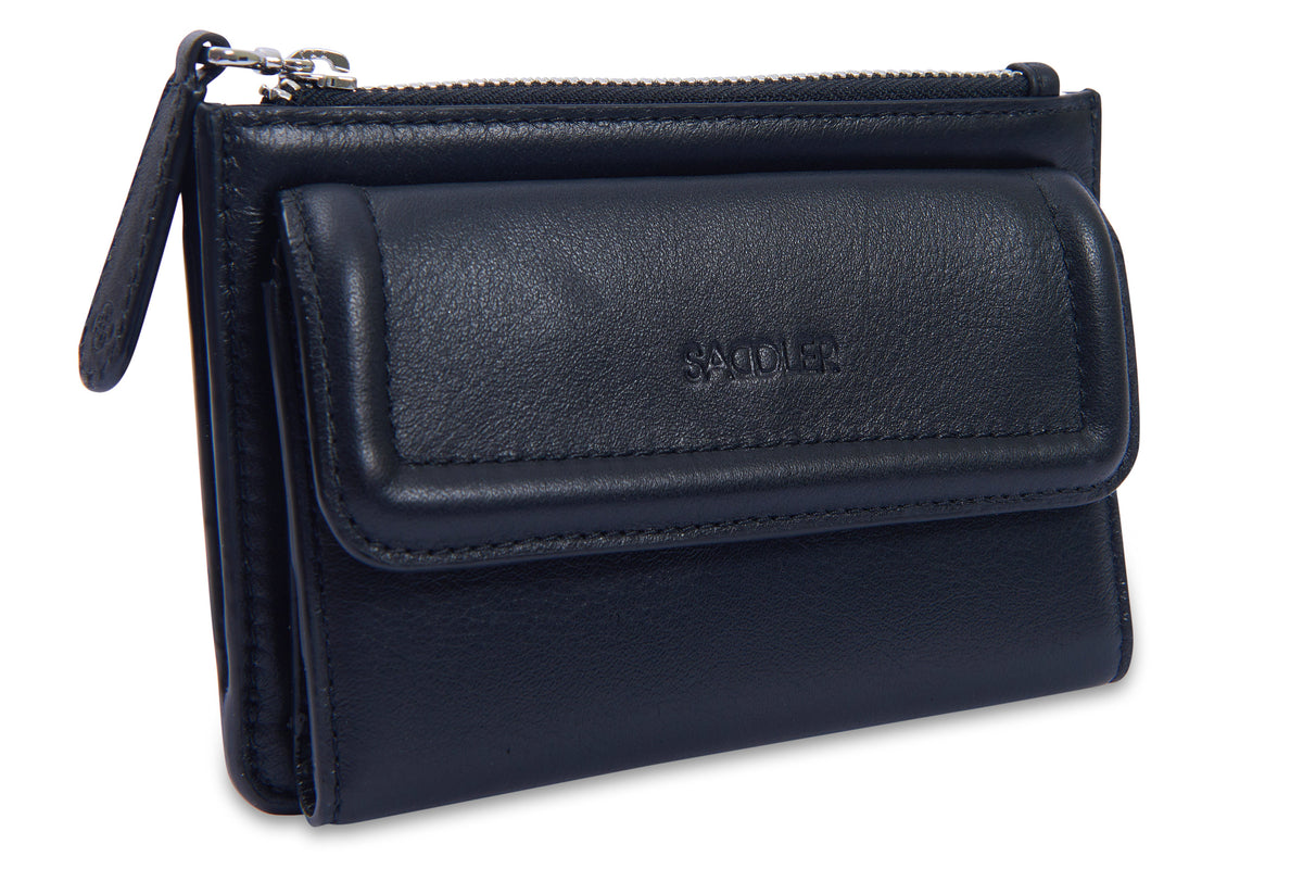 SADDLER "Marion" Bifold Real Leather Card Wallet with Zip Top Coin Purse (Gift Boxed)