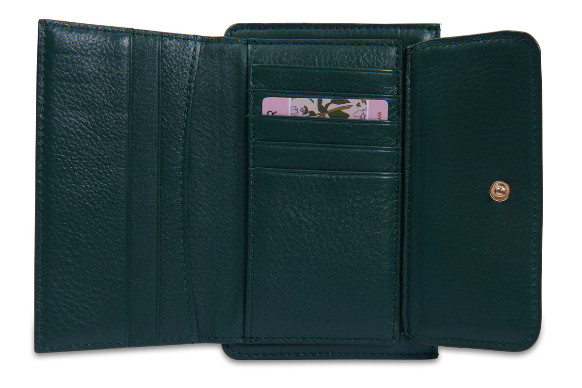SADDLER "Marion" Bifold Real Leather Card Wallet with Zip Top Coin Purse (Gift Boxed)