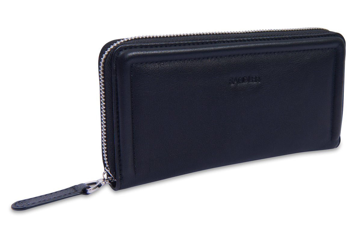 SADDLER "Beatrice" RFID Long Zipper Real Leather Purse (Gift Boxed)