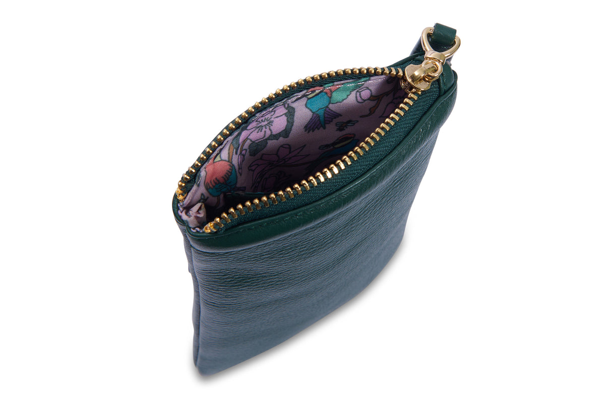 SADDLER "Mabel" Zip Top Real Leather Glasses Case with Card Holder (Gift Boxed)