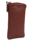 SADDLER "Mabel" Zip Top Real Leather Glasses Case with Card Holder (Gift Boxed)
