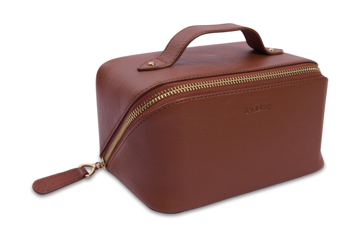 SADDLER "Harriet" Real Leather Vanity Box Case (Gift Boxed)