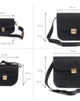 Natural Leather Saddle Bag Large – Black