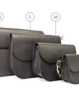 Large Natural Green Leather Saddle Bag