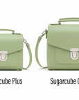 Handmade Leather Sugarcube Handbag - Sage Green