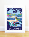 Salcombe Scooter Seaside Print and Travel Poster