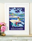 Salcombe Scooter Seaside Print and Travel Poster