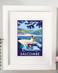 Salcombe Scooter Seaside Print and Travel Poster