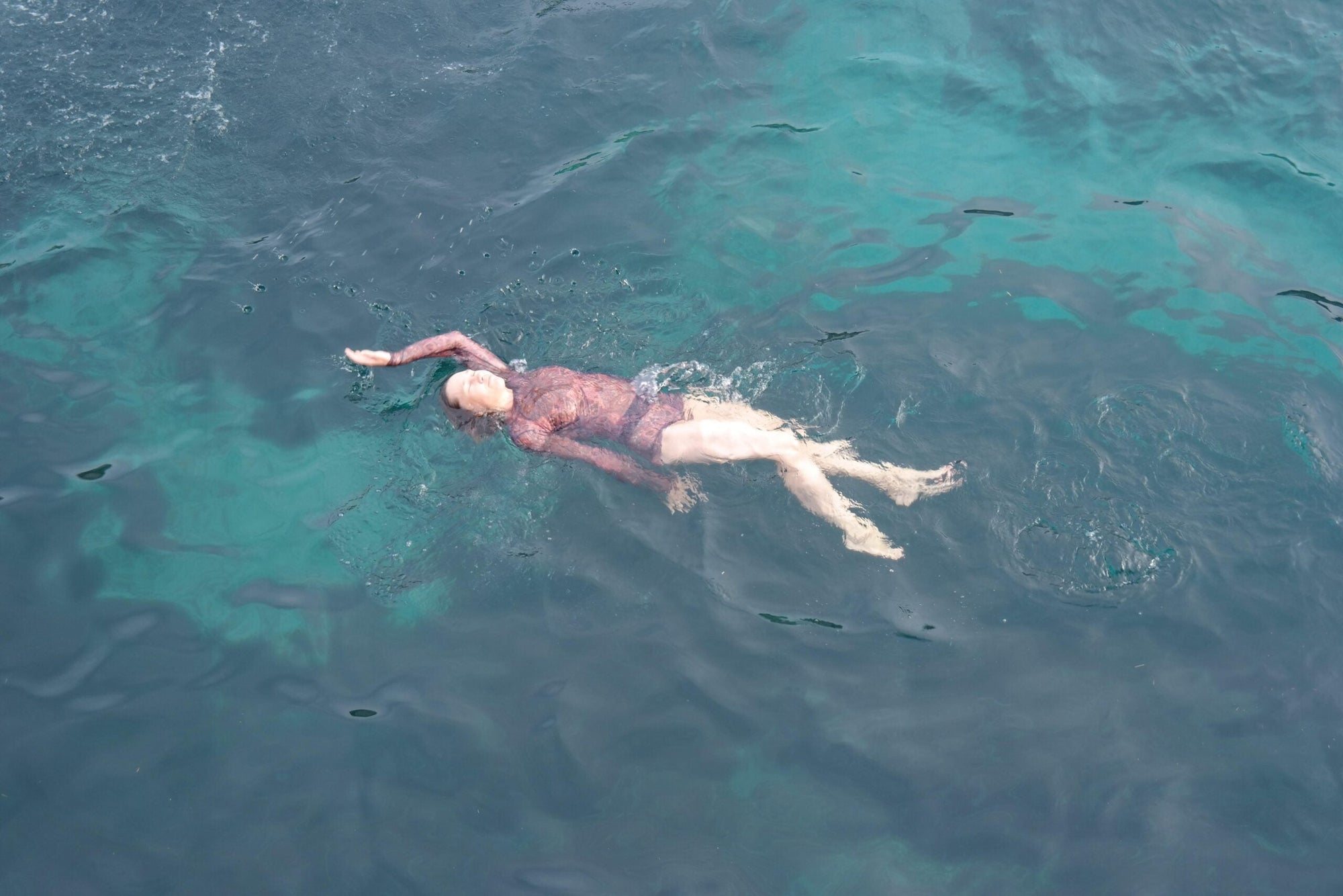 Blue Mandala Tan Through Mini Leggings