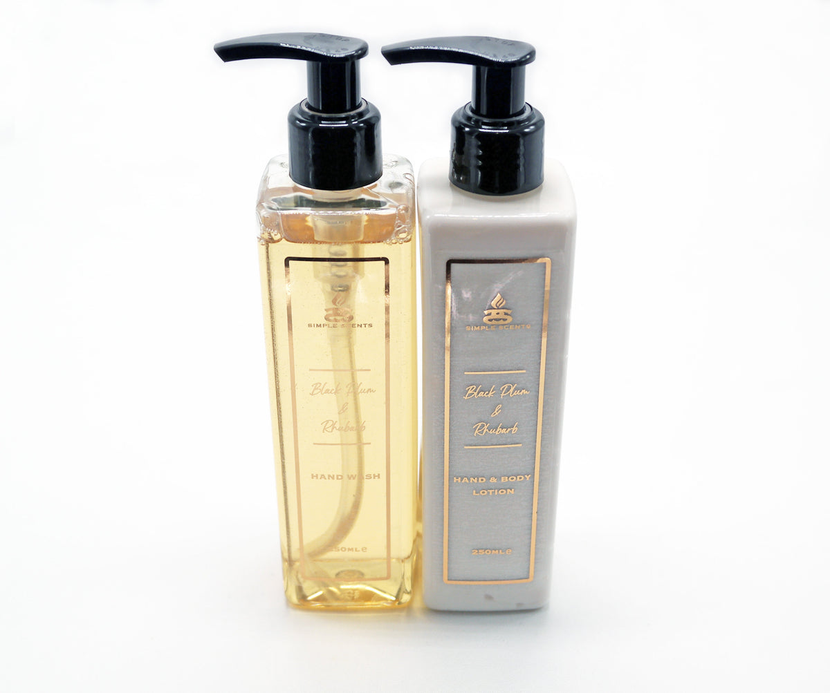 Simple Scents Black Plum &amp; Rhubarb Hand Wash &amp; Lotion Set 250ml