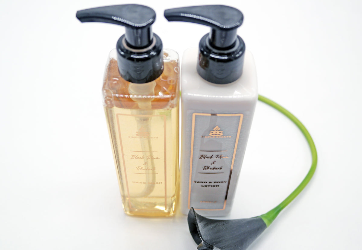 Simple Scents Black Plum &amp; Rhubarb Hand Wash &amp; Lotion Set 250ml