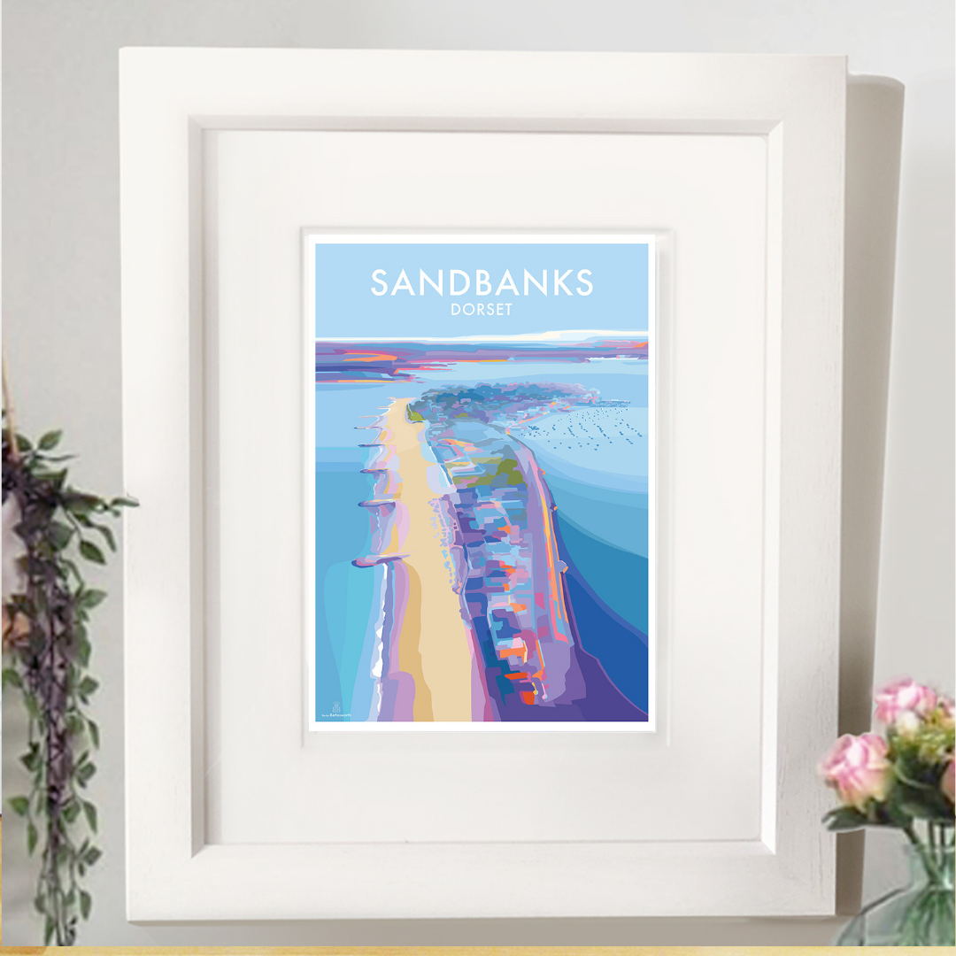 Sandbanks Vintage Seaside Travel Poster Print
