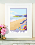Saunton Sands Vintage Seaside Print
