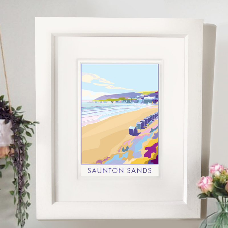 Saunton Sands Vintage Seaside Print