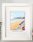 Vintage Saunton Sands Seaside Print