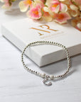 Sterling Silver Stacking Bracelet with Lucky Horseshoe Charm