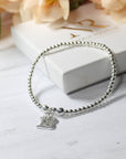 Sterling Silver Stacking Bracelet with 18th Birthday Charm