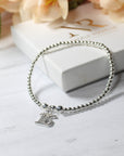 Sterling Silver Stacking Bracelet with 16th Birthday Charm