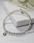 Sterling Silver Lock Charm Stacking Bracelet
