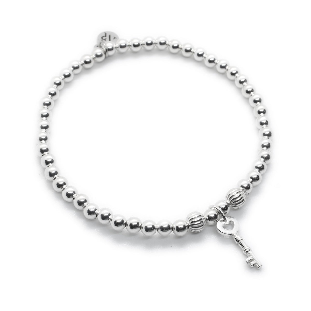 Sterling Silver Key Charm Stacking Bracelet