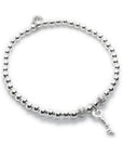 Sterling Silver Key Charm Stacking Bracelet