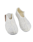 Unisex Slippers with Natural Lambswool in White