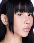 Minimal Rectangle Link Studs Gold