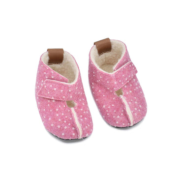 Children's Felt Slippers with Wool Lining & Velcro Strap