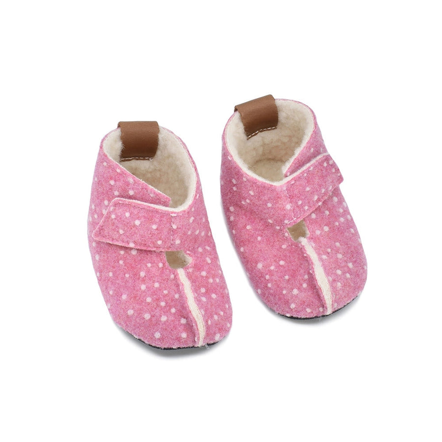 Children's Felt Slippers with Wool Lining & Velcro Strap